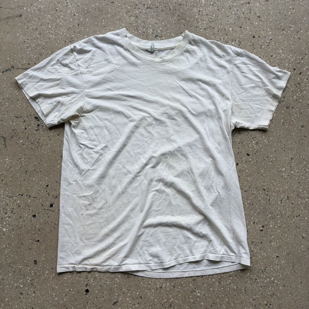 Vintage 60s White Distressed Blank Cotton T-Shirt